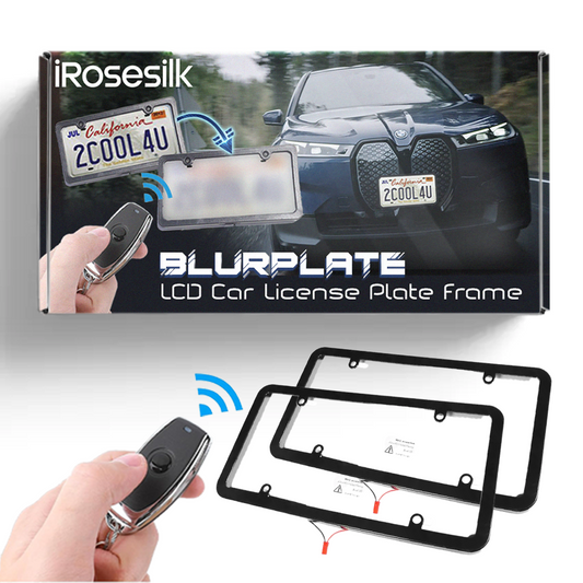 iRosesilk™ Anti-Tracking BlurPlate LCD Car License Plate Frame