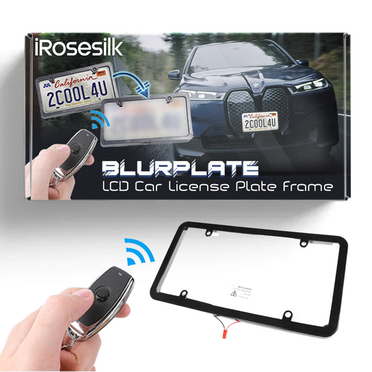 iRosesilk™ Anti-Tracking ProX BlurPlate LCD Car License Plate Frame